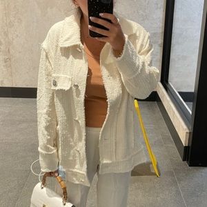 Zara White Tweed Jacket